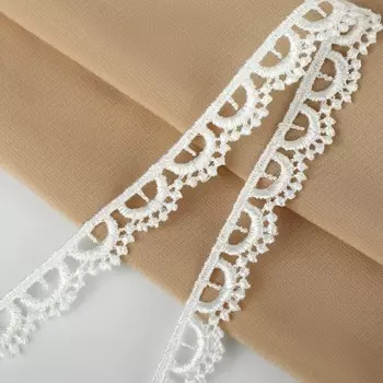 Кружево гипюровое, 13 мм 11 ± 1 м, цвет айфори