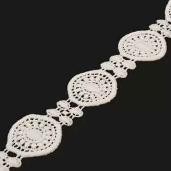 Кружево гипюровое, 30 мм 8 ± 0,5 м, цвет белый