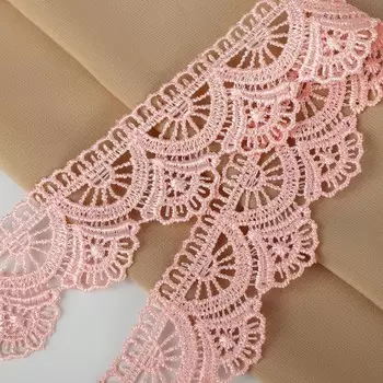 Кружево гипюровое, 35 мм 11 ± 1 м, цвет нежно-розовый