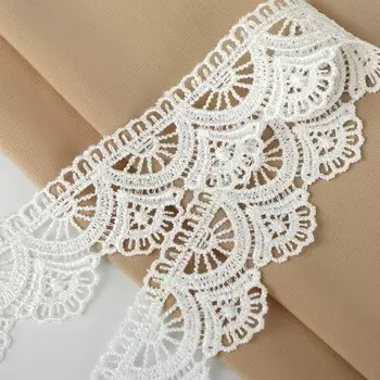 Кружево гипюровое, 35 мм 11 ± 1 м, цвет айвори