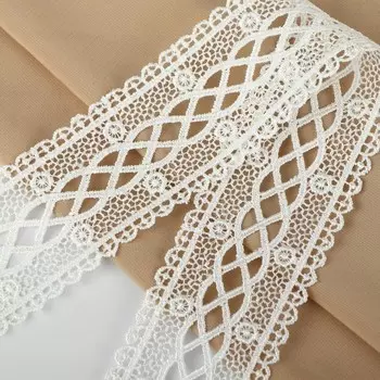 Кружево гипюровое, 40 мм 11 ± 1 м, цвет айвори