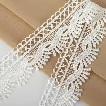 Кружево гипюровое, 42 мм 11 ± 1 м, цвет айвори