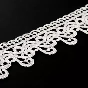Кружево гипюровое, 45 мм 9 ± 0,5 м, цвет белый