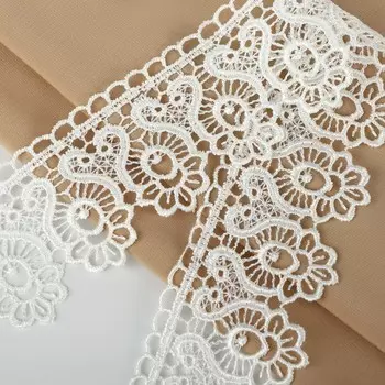 Кружево гипюровое, 46 мм 11 ± 1 м, цвет айвори