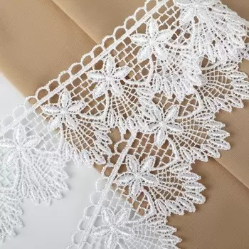 Кружево гипюровое, 49 мм 11 ± 1 м, цвет белый