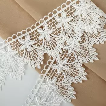 Кружево гипюровое, 49 мм 11 ± 1 м, цвет айвори