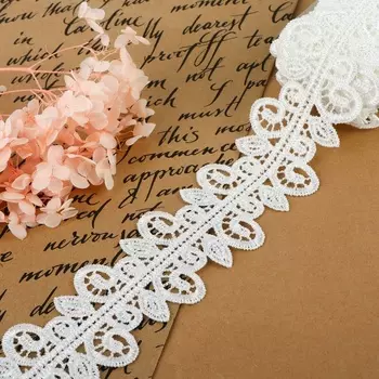 Кружево гипюровое, 50 мм, 9±0.5 м, цвет белый