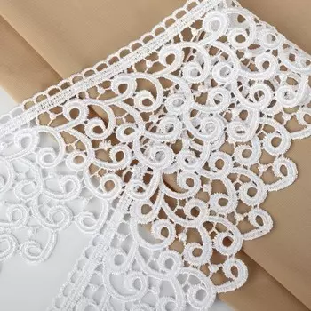 Кружево гипюровое, 78 мм, 11±1 м, белое