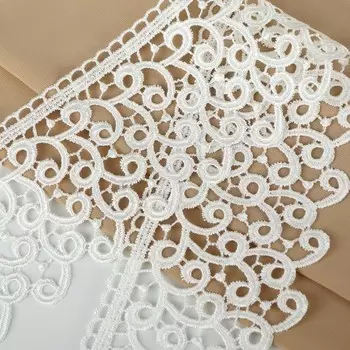 Кружево гипюровое, 78 мм 11 ± 1 м, цвет айвори