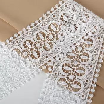 Кружево гипюровое, 83 мм, 11±1 м, цвет белый