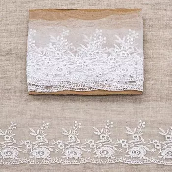 Кружево капрон 11 см/3,4 м (+/- 4 см) 0574-5001, белый