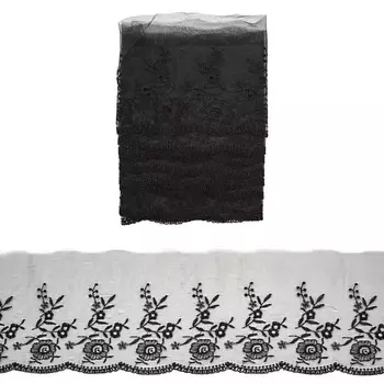 Кружево капрон 11 см/3,4 м (+/- 4 см) 0574-5001, чёрный