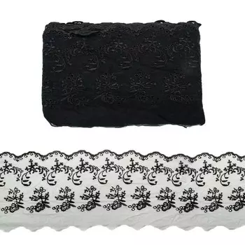 Кружево капрон 16,7 см/13,71 м 0574-6002 (чёрный)