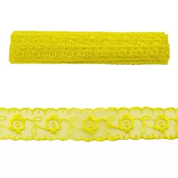 Кружево капрон 2,2 см/13,71 м 0574-1003 (A517 жёлтый)
