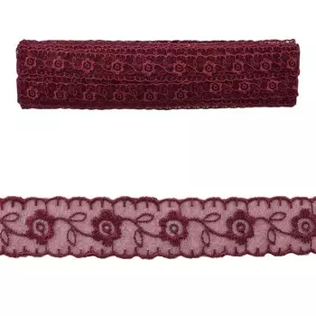 Кружево капрон 2,2 см/13,71 м 0574-1003 (A574 бордо)
