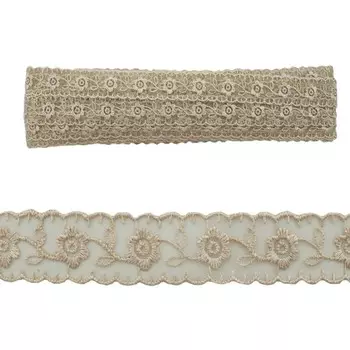 Кружево капрон 2,2 см/13,71 м 0574-1003 (A670 бежевый)