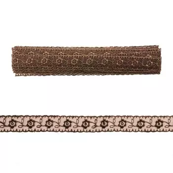 Кружево капрон 2,2 см/13,71 м 0574-1003 (A754 коричневый)