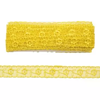 Кружево капрон 2,2 см/6,8 м (+/- 4 см) 0574-1003, A517 жёлтый