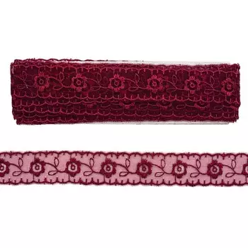 Кружево капрон 2,2 см/6,8 м (+/- 4 см) 0574-1003, A574 бордо
