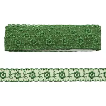 Кружево капрон 2,2 см/6,8 м (+/- 4 см) 0574-1003, A627 зелёный