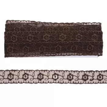 Кружево капрон 2,2 см/6,8 м (+/- 4 см) 0574-1003, A754 коричневый