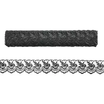 Кружево капрон 4,5 см/13,71 м 0574-2020 (чёрный)
