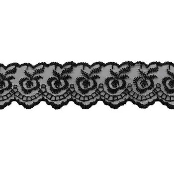 Кружево капрон 4,5 см/9,14 м (1 чёрный)
