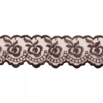 Кружево капрон 4,5 см/9,14 м (26 коричневый)