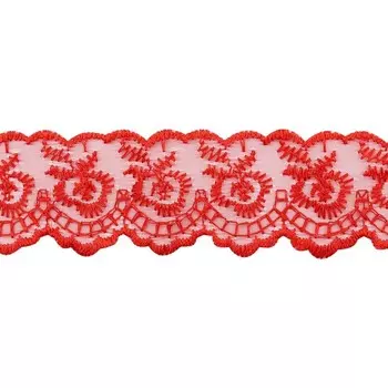 Кружево капрон 4,5 см/9,14 м (2 красный)