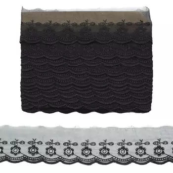 Кружево капрон 5,3 см/6,8 м (+/- 4 см) 0574-2013, чёрный