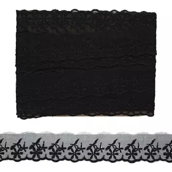 Кружево капрон 5 см/6,8 м (+/- 4 см) 0574-2016, чёрный