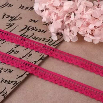 Кружево капроновое, 12 мм, 10±1 м, цвет фуксия