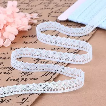 Кружево капроновое, 12 мм 10 ± 1 м, цвет голубой