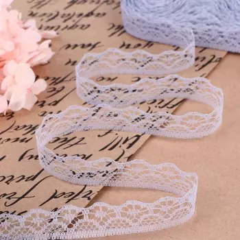 Кружево капроновое, 15 мм 10 ± 1 м, цвет серый №9