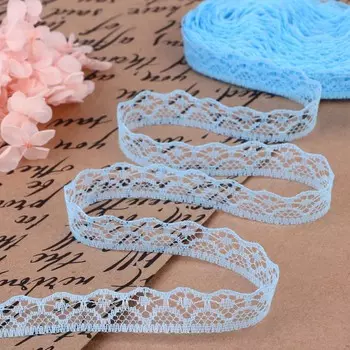 Кружево капроновое, 15 мм, 10±1 м, цвет голубой №19