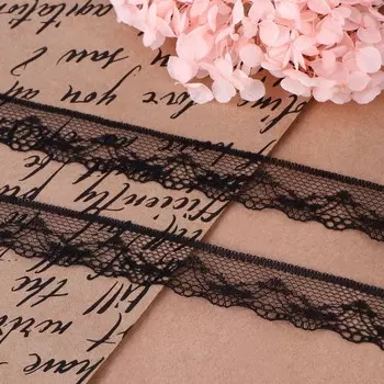 Кружево капроновое, 20 мм 10 ± 1 м, цвет чёрный