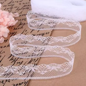 Кружево капроновое, 20 мм 10 ± 1 м, цвет белый