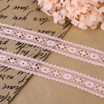 Кружево капроновое, 22 мм, 10±1 м, цвет нежно-розовый