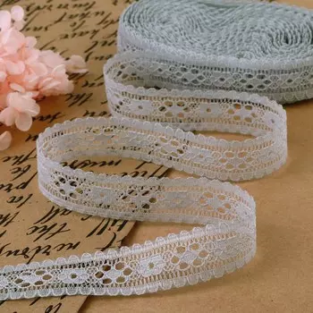 Кружево капроновое, 22 мм, 10±1 м, цвет серый