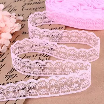 Кружево капроновое, 23 мм, 10±1 м, цвет розовый №28