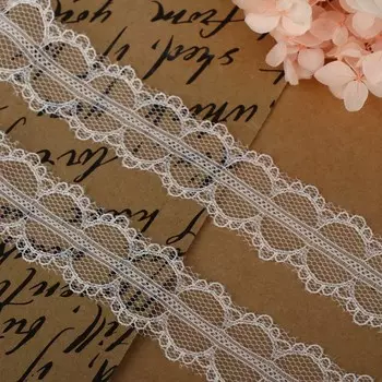 Кружево капроновое, 25 мм 10 ± 1 м, цвет белый