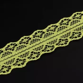 Кружево капроновое, 30 мм 10 ± 1 м, цвет жёлтый