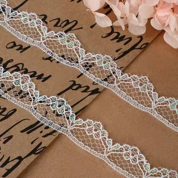 Кружево капроновое, 15 мм 10 ± 1 м, цвет белый