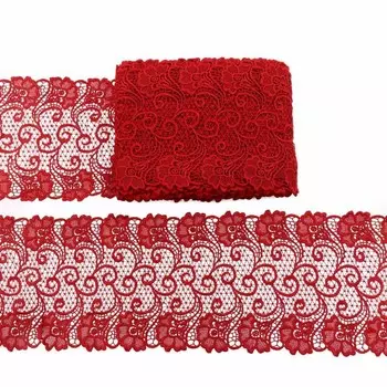 Кружево матовое гипюр 18,5 см/9,14 м (073 бордовый)