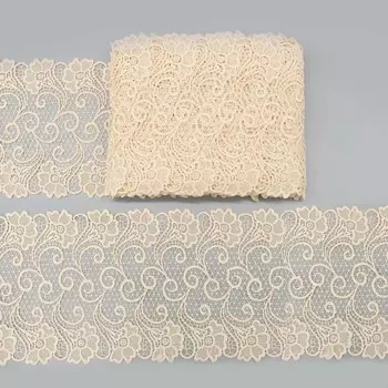 Кружево матовое гипюр 18,5 см/9,14 м (406 молочный)