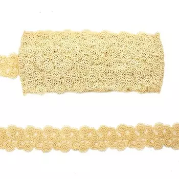 Кружево матовое гипюр 3,8 см/9,14 м (406 молочный)