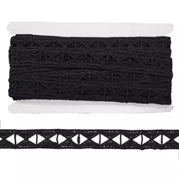 Кружево матовое гипюр 3 см/13,72 м (чёрный)