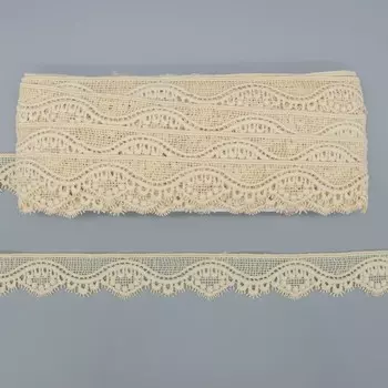 Кружево матовое гипюр 3 см/9,14 м (406 молочный)