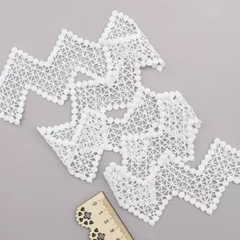 Кружево матовое гипюр 4,5 см/13,72 м (белый)