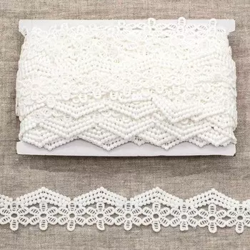 Кружево матовое гипюр 4 см/13,72 м (белый)